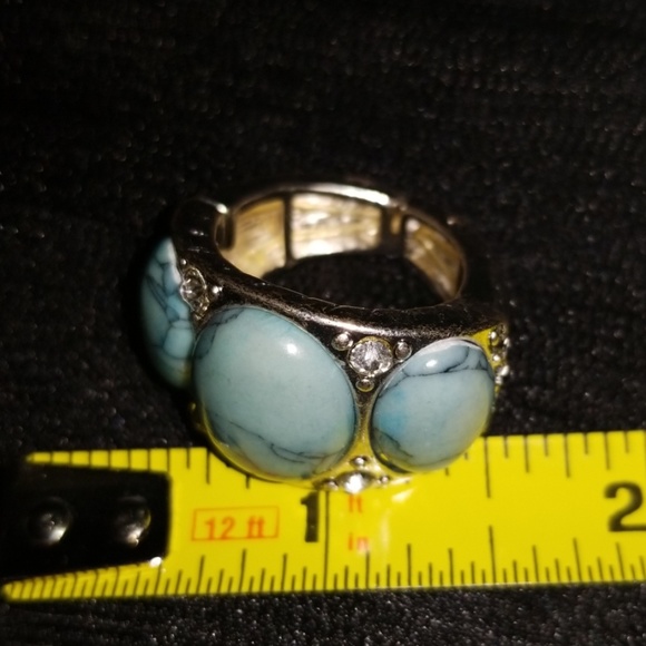 Chunky Silver Tone Stretch Ring - Picture 7 of 8